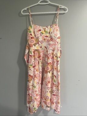 Ambiance Pink Floral Spaghetti-Strap Dress Medium